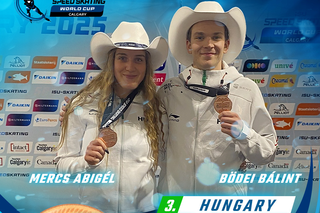 Bronzérmes a Mercs Abigél és Bödei Bálint vegyes váltó a gyorskorcsolya világkupán